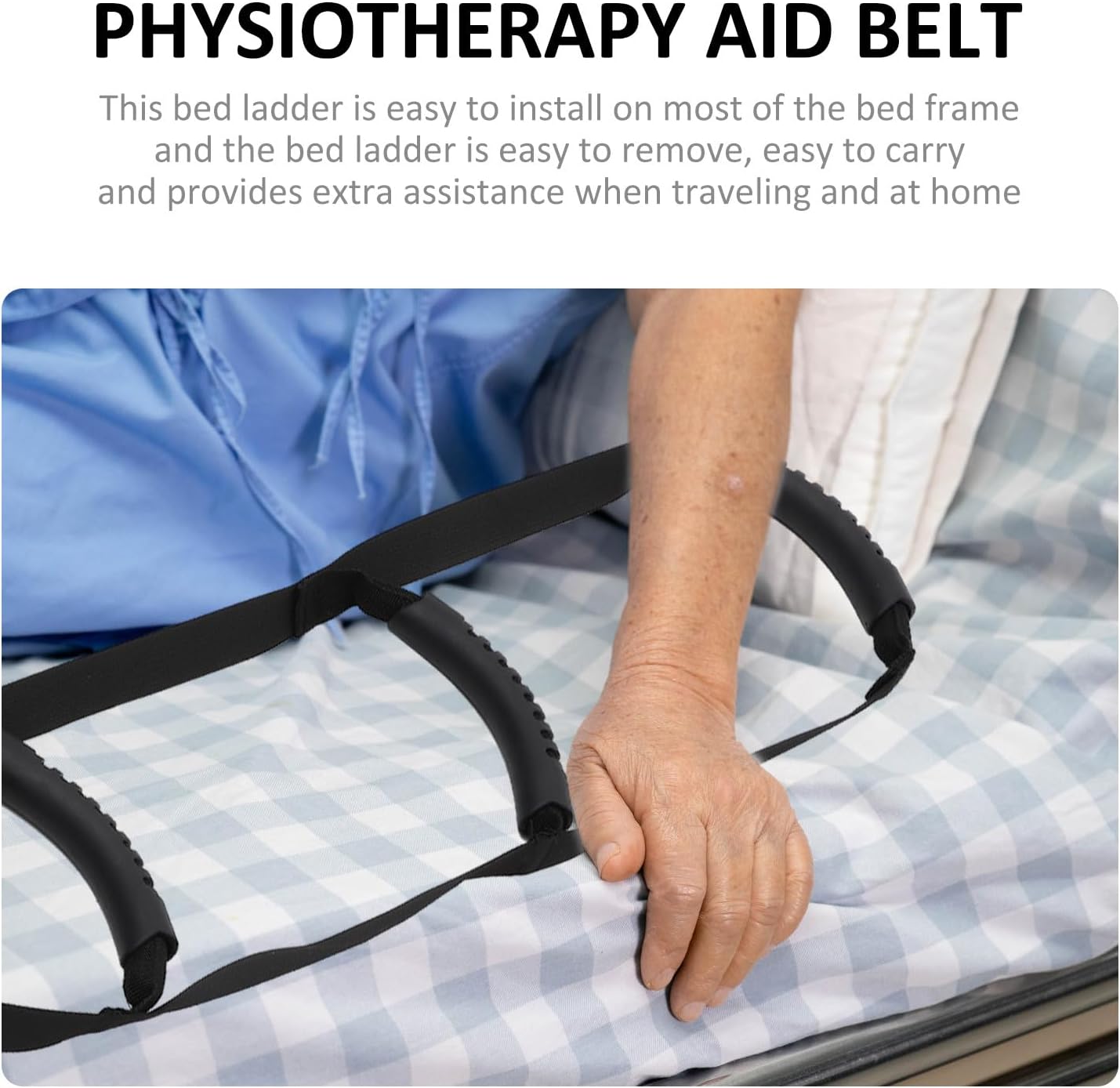 Adjustable Elder Bed Ladder Pull-up Strap for Disabled and Elderly Patients, Four-Layer Sit-up Assist Rope for Bed Mobility and Daily Living Aid