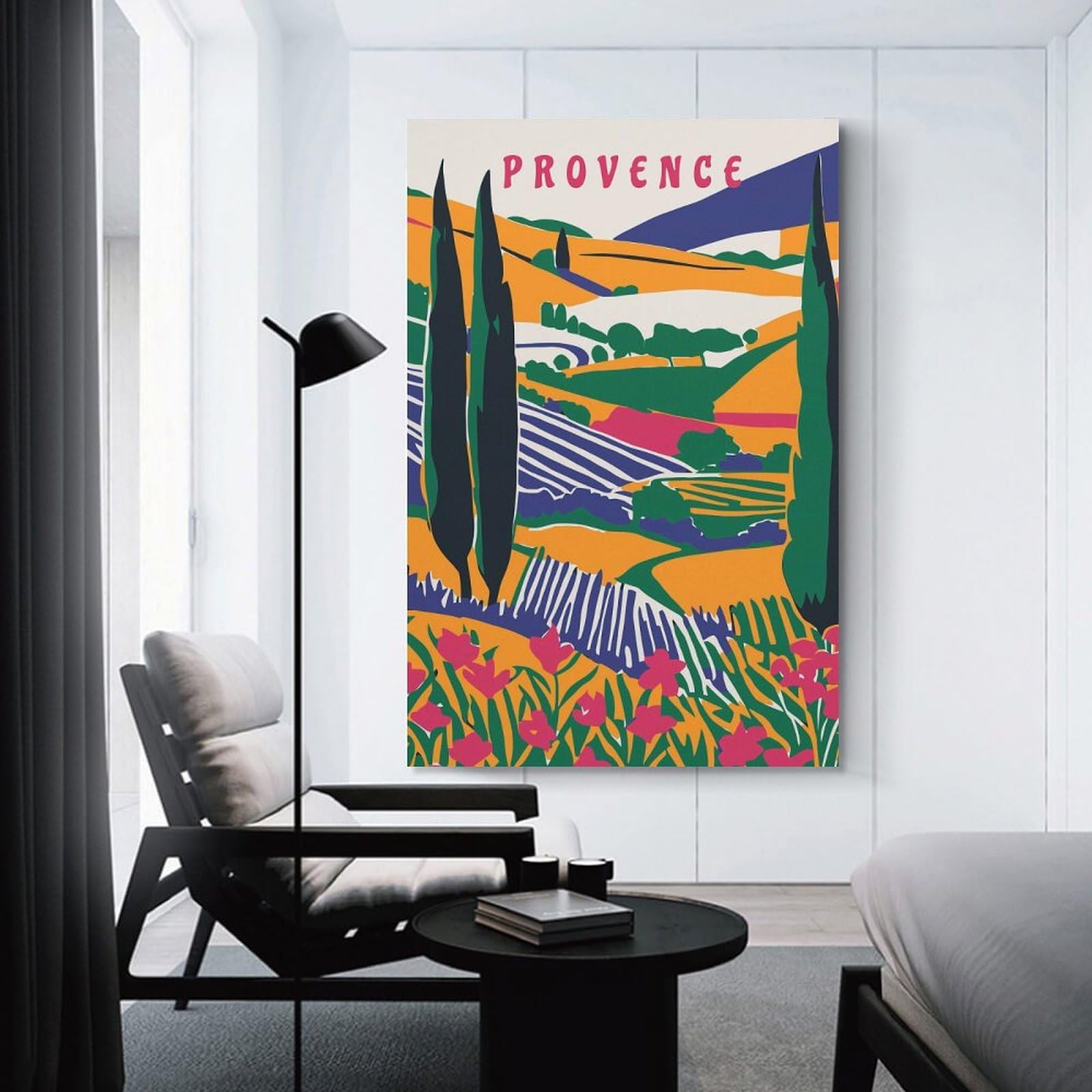 Junmoney Canvas Art Print Provence Travel, 24x36inch(60x90cm), for Gallery Wall Layouts in Home Or Office, A Versatile Canvas Print for Layering