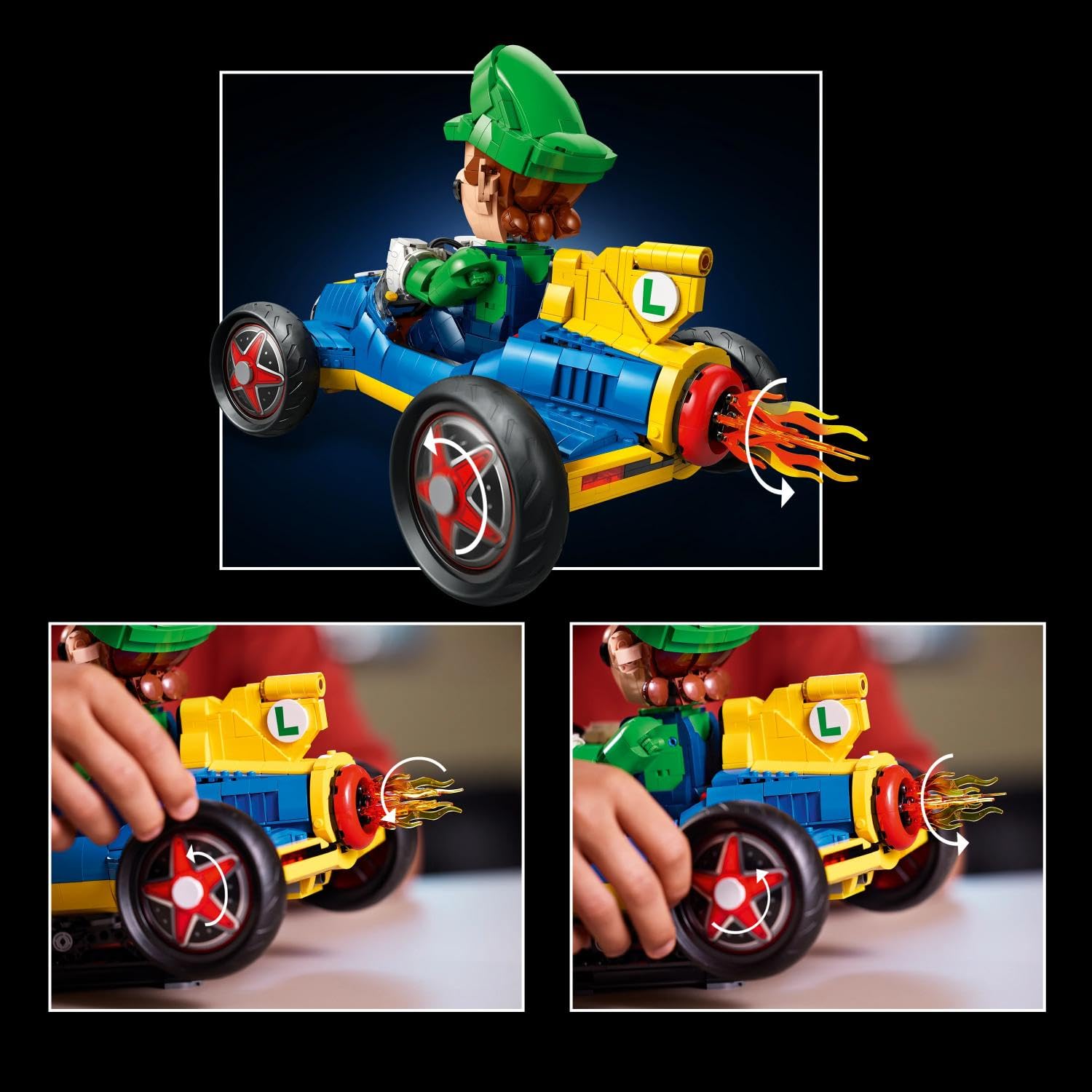 LEGO Super Mario Mario Kart— Luigi i Mach 8 72050 | Model z figurką, zestaw kolekcjonerski dla fanów gier Nintendo, pomysł na prezent 18+, gamingowa dekoracja, 2234 elementy