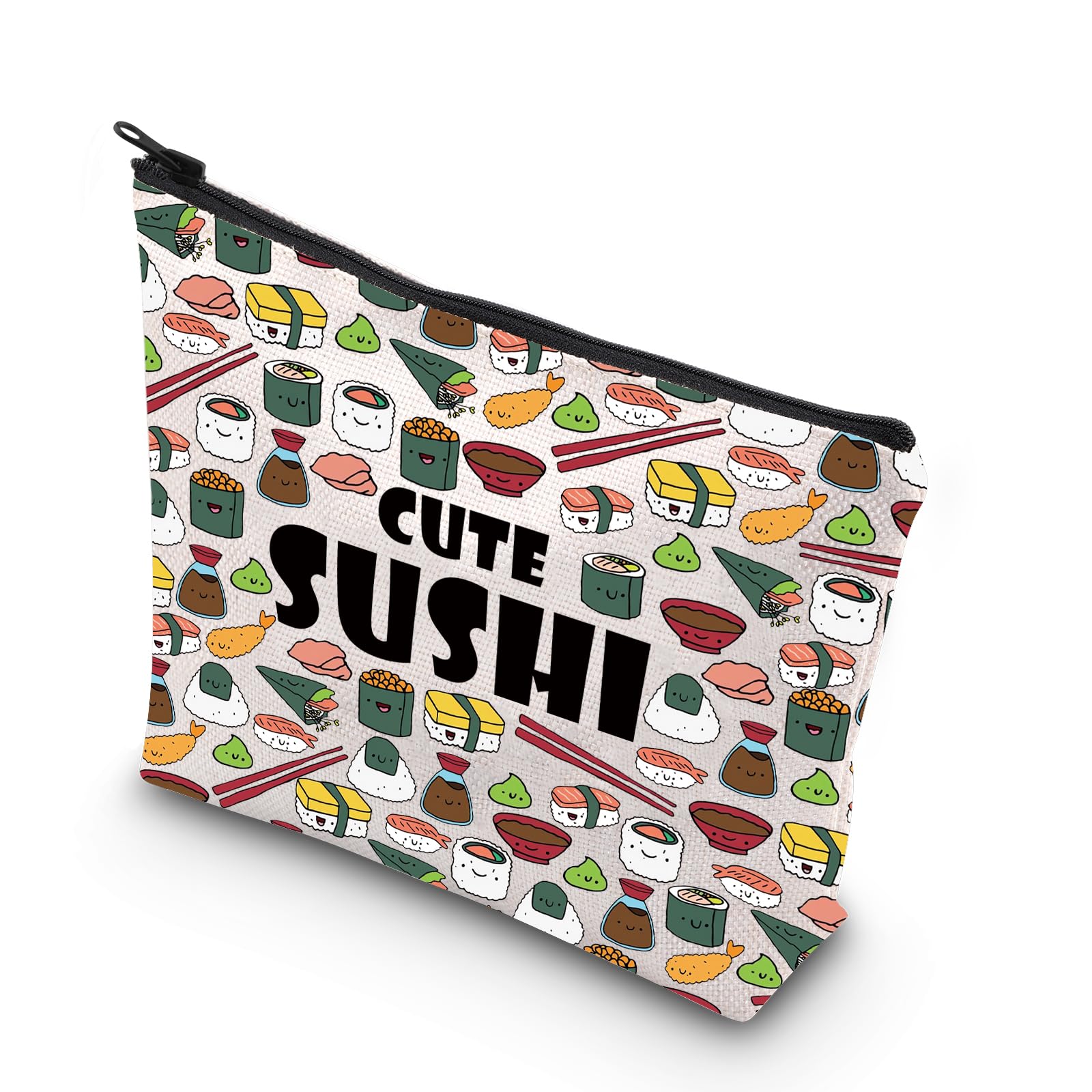 VAMSII Cute Sushi Cosmetic Bag Sushi Lover Gift Sushi Fans Makeup Bag Japanese Food Lover Gif (Sushi)