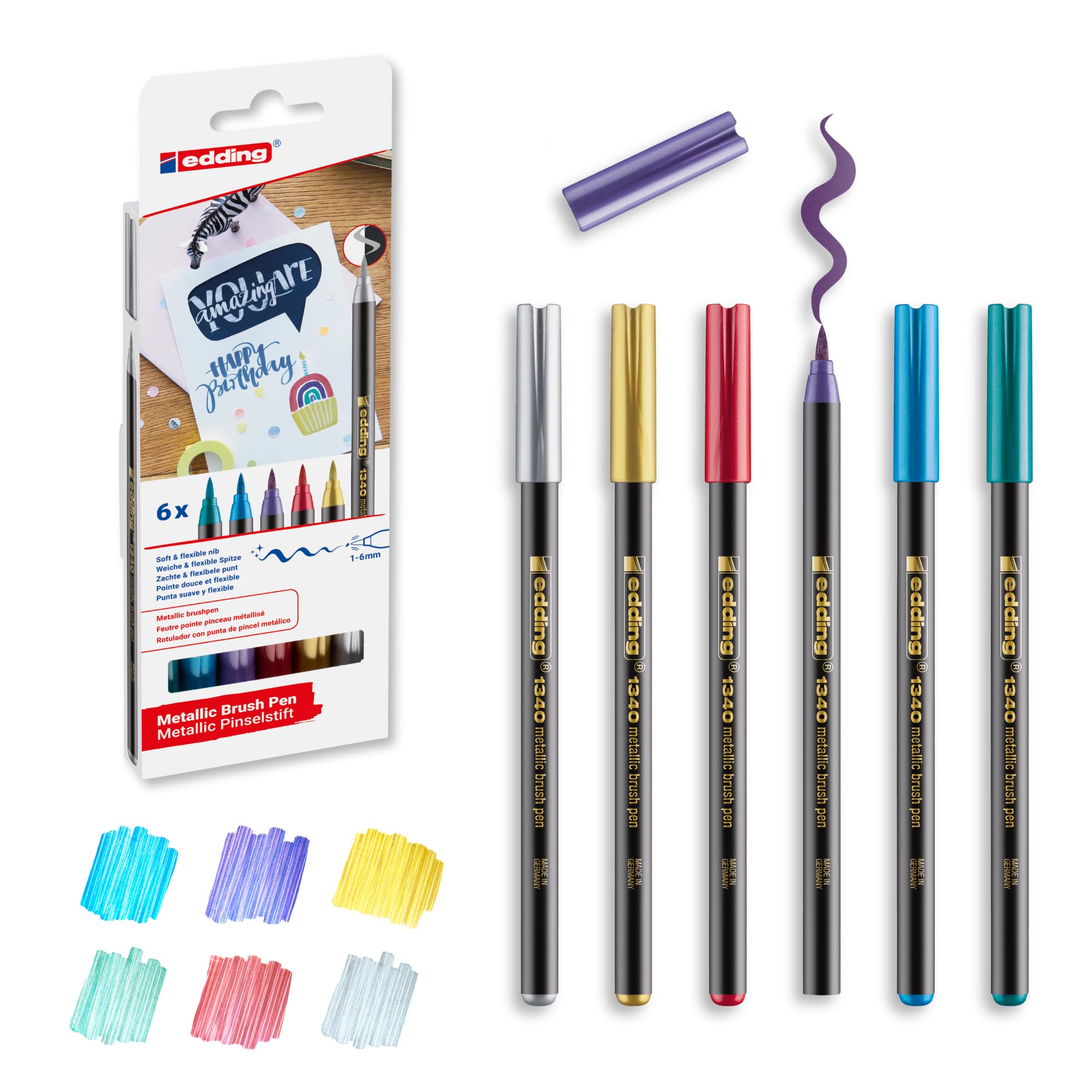 edding 1800 penne di precisione – nero – 1 penna – larghezza linea 0,5 mm – Fineliner per scrivere e disegnare con precisione – punta fine in metallo