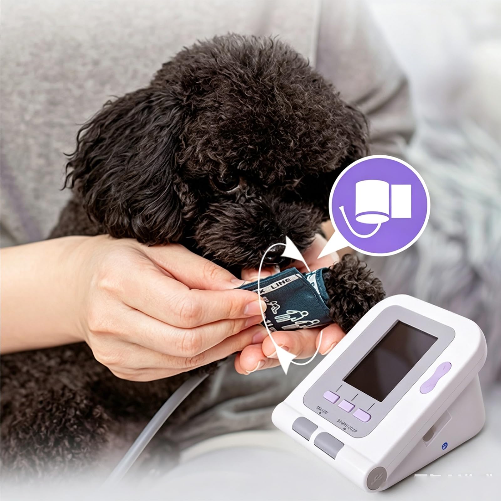 Matériel De Soins Vétérinaires, Tensiomètre Vétérinaire Pour Chiens, Chats Et Autres Animaux De Compagnie, Tensiomètre Équipé De 3 Brassards De Tailles Différentes