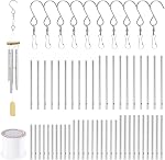 Swpeet 61pc Tubes à vent & Kit filaire avec crochets pivotants, DIY Artisanat Suspendre les Chimes du Vent