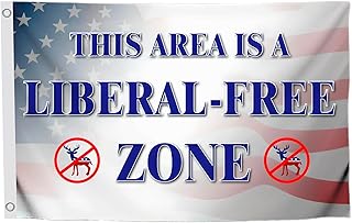3x5 Feet This Area Is a Liberal Free Zone Flag - Equipped with 2 Grommets - Durable And Fade Resistant - Single Sided Flags Polyester for Yard Garden - Anti Conservative Yard - Political Rebel Flags