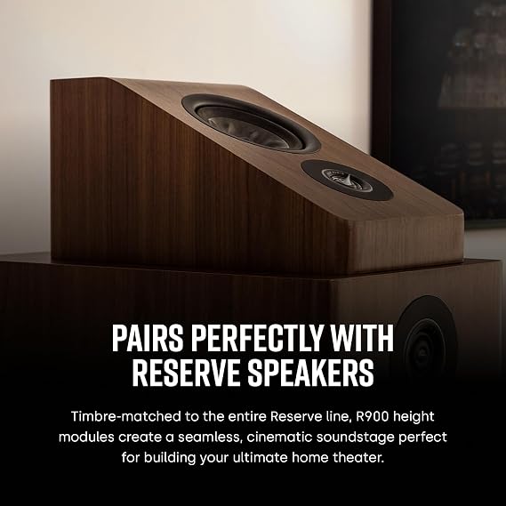 Polk Audio Reserve R900 Height Module, Dolby Atmos Speakers for 3D, Multidimensional Sound, 1 Pinnacle Ring Tweeter & 4 Turbine Cone Woofer, Hi-Res Certified, IMAX Enhanced, Wall Mountable, Walnut