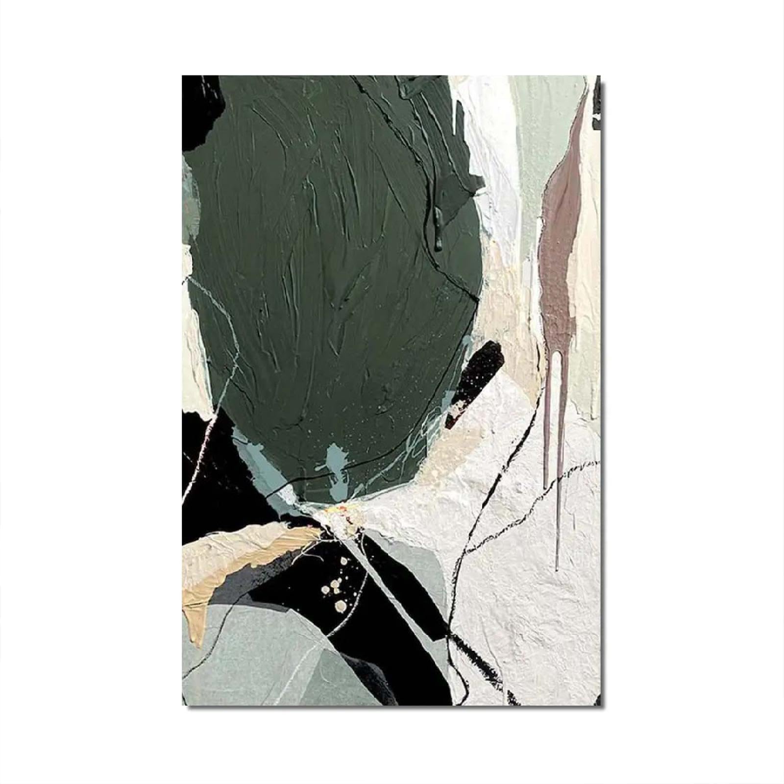 Abstrakte Leinwand Bilder 200x100 cm XXL Groß Kunstdruck Wanddeko Wohnzimmer Schlafzimmer Küche Zimmer Wandbilder Leinwandbild Modern Bild auf Leinwand Kunst Ungerahmt Schwarz Weiß Grün