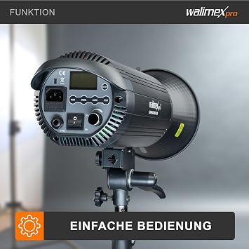 Walimex pro Campaigner 400 HS Studio Flash with Integrated 2.4 GHz Receiver 400 W Flash Unit with Reflector Photo Flash with Fast Burn Time LED Adjustment Light and Control Panel