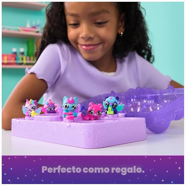 Foto 7 de 8 de HATCHIMALS Alive, Neon Rainbow, Egg Carton Toy con 5 Minifiguras en Huevos Que cambian de Color y 11…