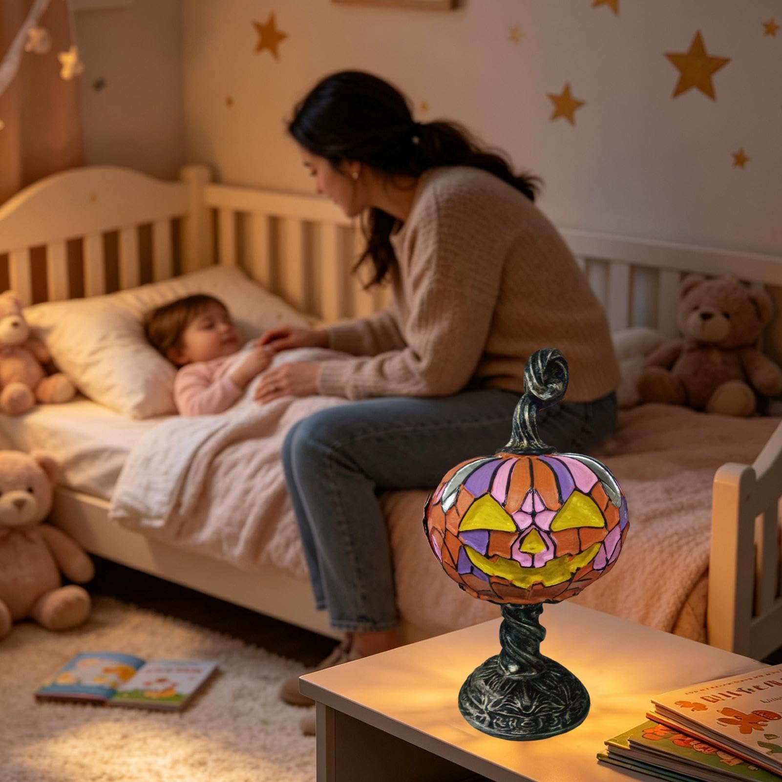 Dynia Lampa Stołowa Przyłóżkowa Dekoracyjna Lampa Biurkowa LED Halloweenowa