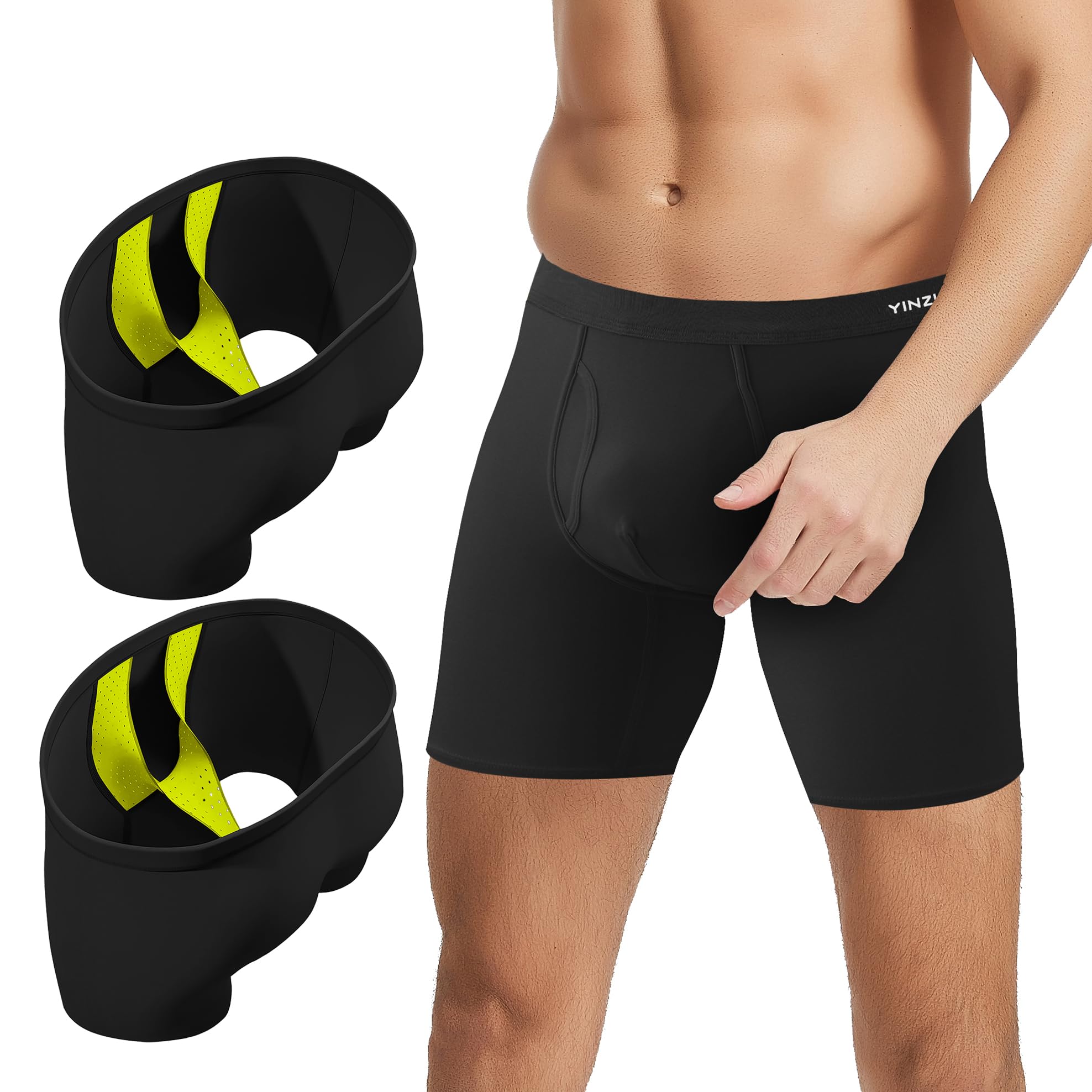 Mens Support Ball Pouch Underwear Anti-Chafing Hammock Boxer Briefs Pack