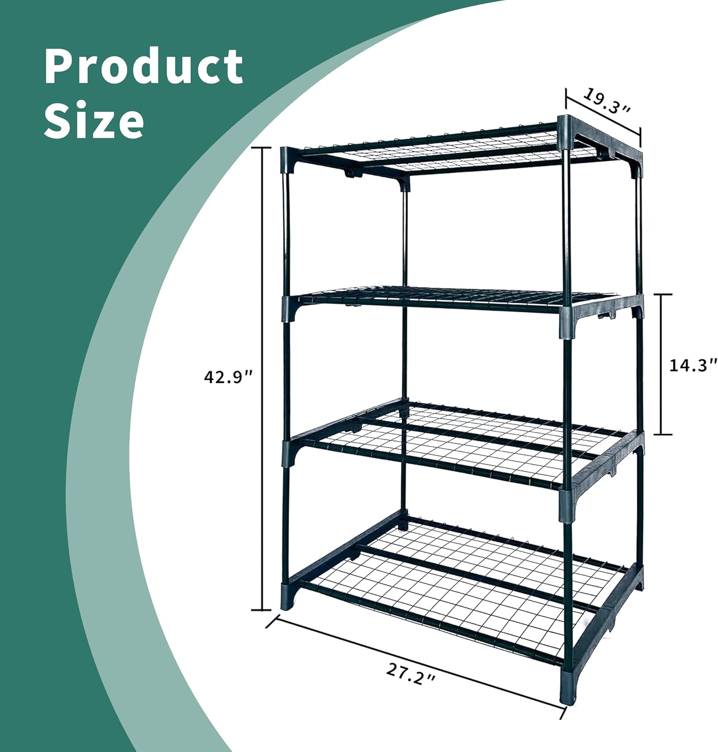 2 Pack Plant Stand Indoor Plant Shelf Outdoor,4 Tier Metal Plant Stands for Multiple Plant Pot Holder, Waterproof Plant Shelf for Living Room Patio Home Decor for Gardening