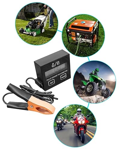 Miniatura 3 de Pequeño motor digital inductivo RPM tacómetro herramienta apta para motosierra cortadora generador cortadora de césped RV ATV Dirt Bike Motocross