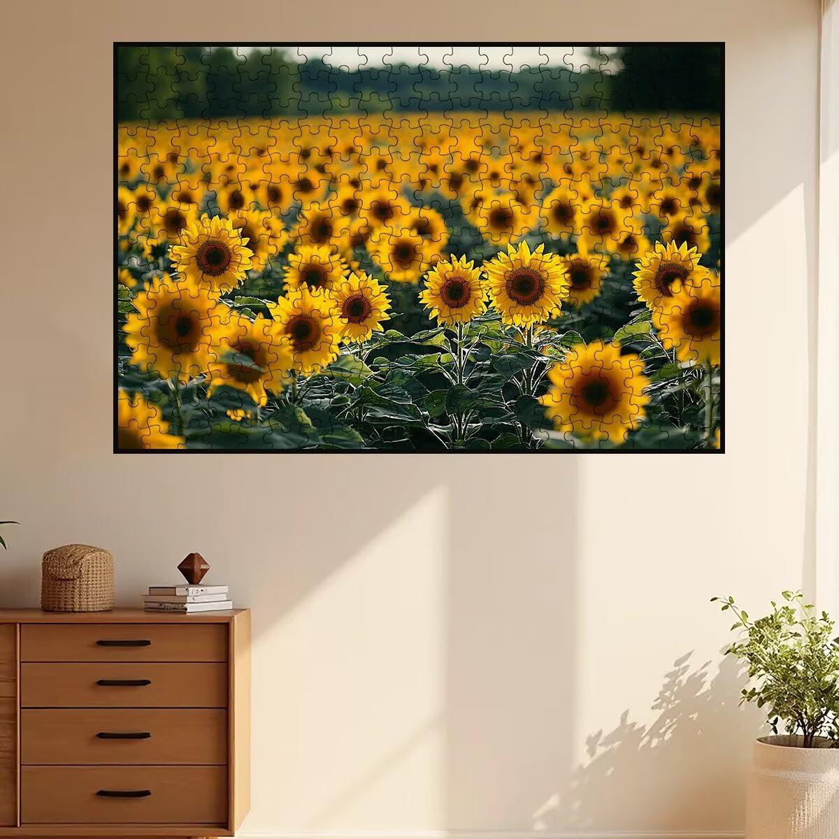 Puzzle 5000 sztuk dorosłych kwiat, puzzle słonecznik, puzzle 5000 sztuk dla dorosłych, drewniane puzzle z pudełkiem na prezent rozmiar 156x105cm, wyzwanie puzzle dla całej rodziny, prezent dla kobiety