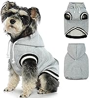 Vista 9 de FUAMEY Sudadera con capucha para perro, suéter de forro polar para invierno, sudadera cálida para mascotas con bolsillo, atuendo suave y cálido