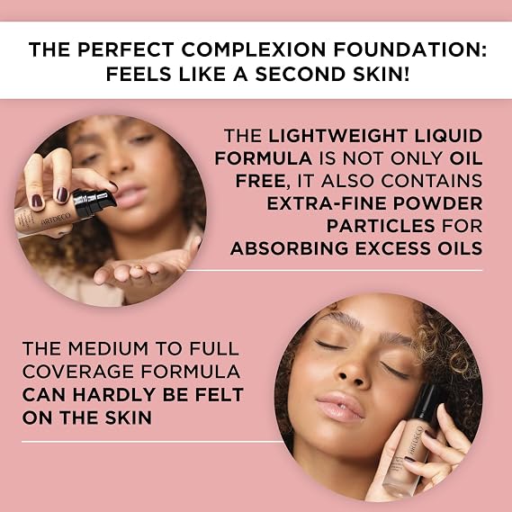 ARTDECO Perfect Teint Foundation - Cool Cashew N32 - Lightweight Liquid Formula - Medium to Full Coverage - Without Mask-Like Effect - Conceals Imperfections - Vegan Makeup - Hyaluron - 0.67 Fl Oz