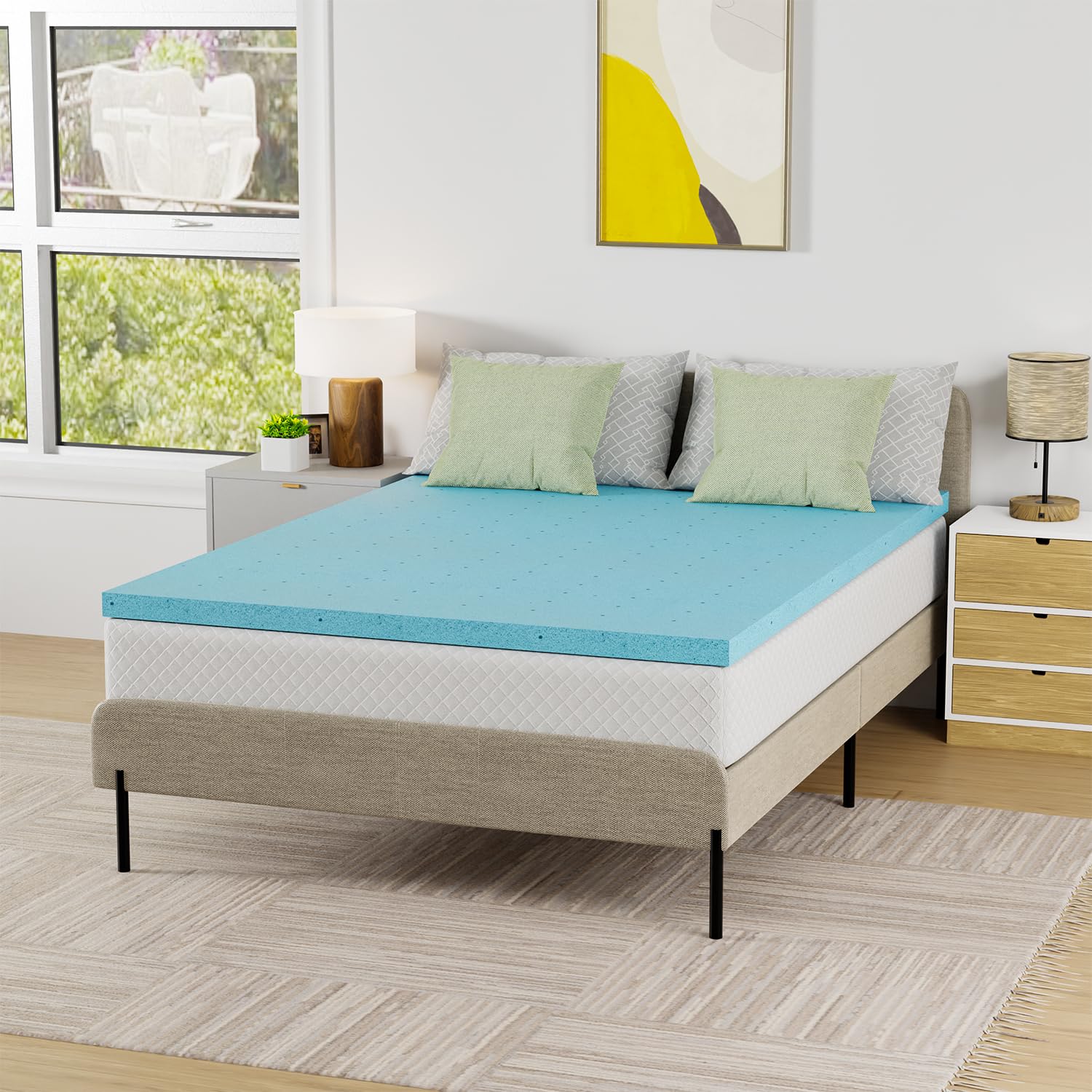 PayLessHere 2 Inch Gel Memory Foam Mattress Topper Gel Infused Mattress Topper CertiPUR-US Certified Easy to Clean Full