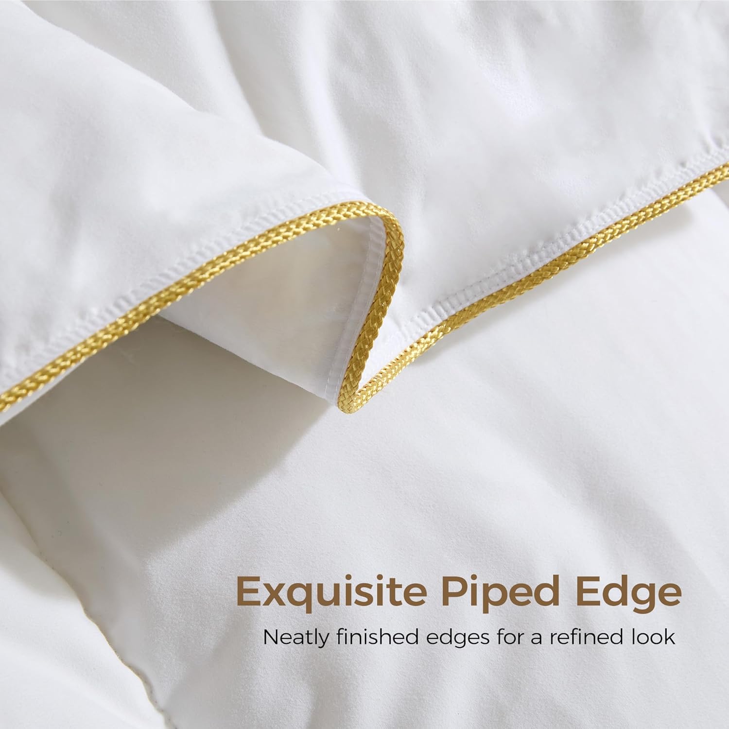 UNIKOME Lightweight Goose Feather Down Fiber Comforter California King, Duvet Insert with Soft Downproof Cover for Summer/Hot Sleepers, Hotel-Luxury Fluffy Bed Comforter (108"X94", White)