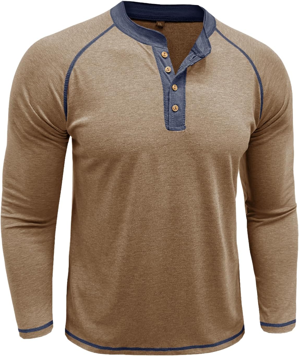 Mens Henley Shirts Long Sleeve Casual Classic Button T-Shirt Lightweight Stylish Pullover Tees Top - Image 3