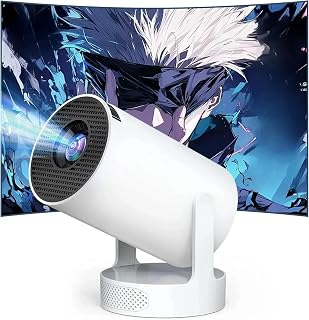 Portable Mini HY300 Pro HiFi Speaker Android TV Projector with WiFi and Bluetooth - 1080P FHD, 2x5W Speaker 360° Stereo Audio, WiFi6, Auto Keystone, Bluetooth 5.4, Compatible with Android/iOS/USB