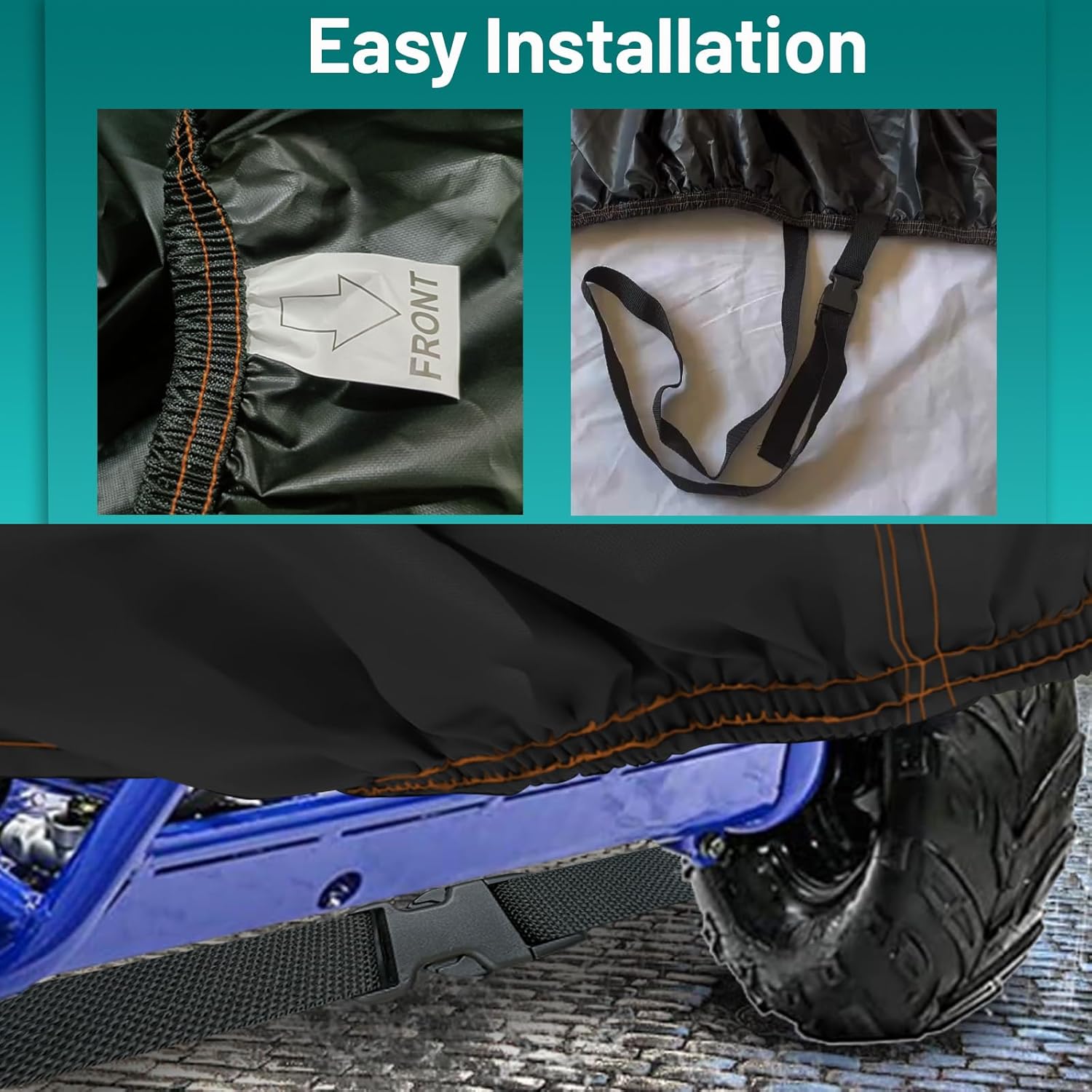 QYMOTO Go Kart Cover, Fit Coleman KT196 Go Kart Accessories 2 Seater Outdoor All Weather Protection Waterproof Windproof GK200, CK196, Go Cart Cover,Baja,TrailMaster,Mudhead