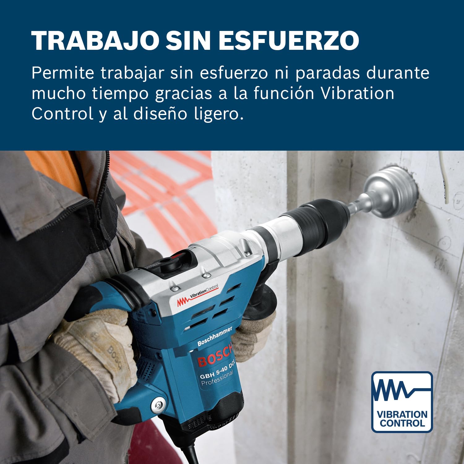 Bosch Professional martillo perforador GBH 5-40 DCE (SDS plus incl. empuñadura auxiliar, maletín)
