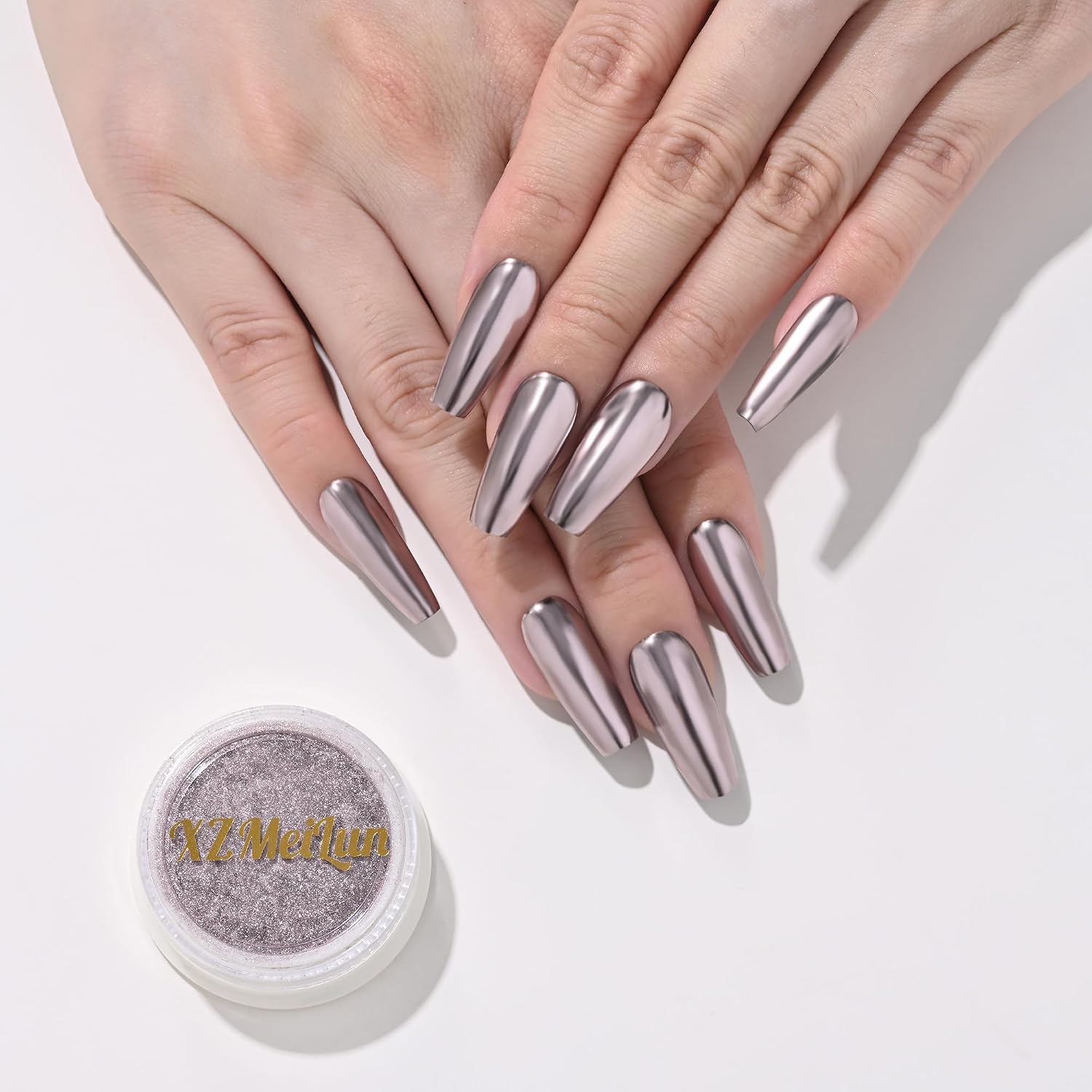 Bronze Gold Magic Mirror Chrome Nail Powder, Big-Capacity 1.5g Metallic Dust Holographic Effect Powder Pigment Glitter Manicure Kit, Nail Art, Can Mixed with Builder Gel Nail Polish for Use