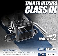 Vista 3 de Auto Dynasty Receptor y pasador de remolque de parachoques trasero de 2 pulgadas de clase 3 de fábrica, compatible con Ram 1500 2019-2023