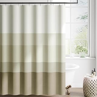 jinchan Ombre Wood Taupe Striped Shower Curtain Waterproof Fabric Shower...