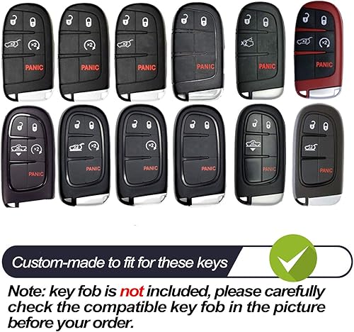 Miniatura 2 de Compatible con Jeep Compass Grand Cherokee Renegade Chrysler 200 300 Dodge Challenger Charger Durango Journey Fiat Silver TPU Key Fob Funda para