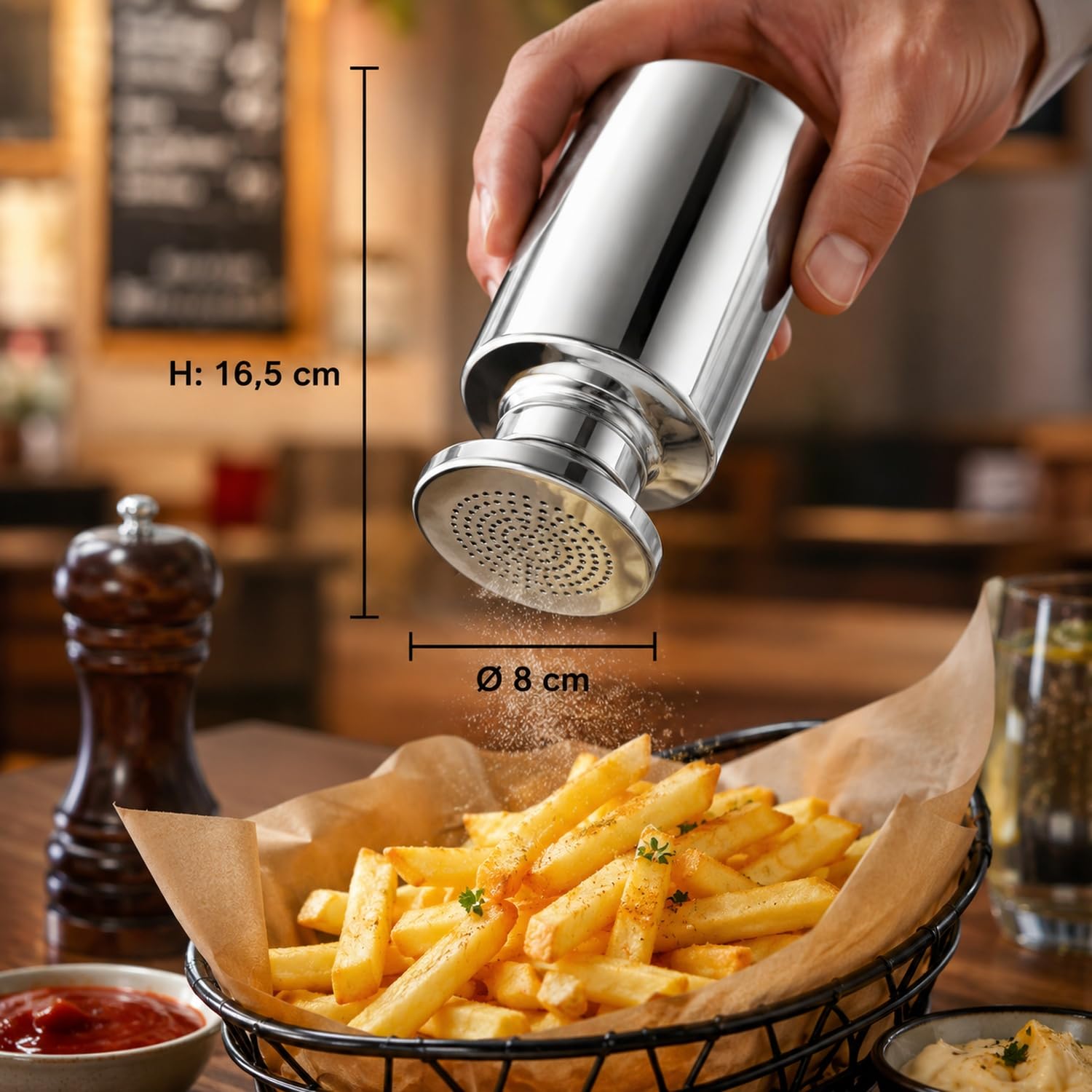 APS 772 SALLER SALLER POUR LES CHEVLES DE FRISES À VIS, ACIER INOXYDABLE, 8CM X 8CM, hauteur de 17 cm