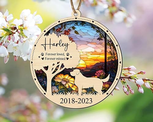 Miniatura 6 de LOVELYPOD Atrapasoles conmemorativos personalizados para perros de Navidad, disponible en todas las razas, regalo de condolencias por pérdida de