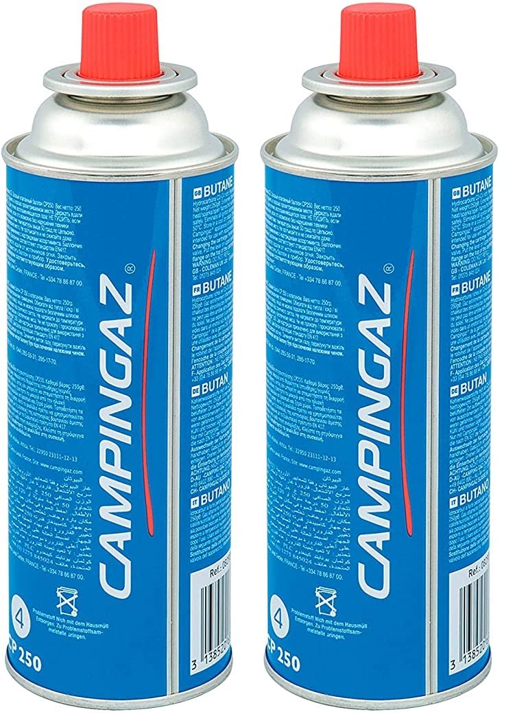 FYSHOP. PACK Campingaz Camp Bistro hornillo de Gas Individual, hornillo de Camping, Potencia 2200 W + 2 CARTUCHOS DE GAS CAMPINGAZ CP250