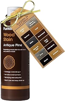 – Furniture Clinic Wood Stain (Antique Pine) – Fast Drying, Highly Concentrated, and Easy-to-Apply Wood Stain for All Indoor & Outdoor Wood – Water Based & Non-Toxic – 250ml