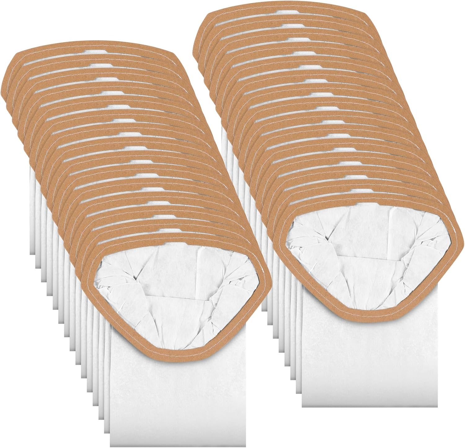 Therwen 30 Pcs Micro Filter Bags Replacement Compatible with Proteam 107314 6 Qt Cleaner Backpack Vacuum Cleaner Open Triangular Collar, White