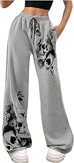 Pantalones deportivos Y2k para mujer, con cordón en la cintura, pierna recta, gótico, grunge, ropa de calle