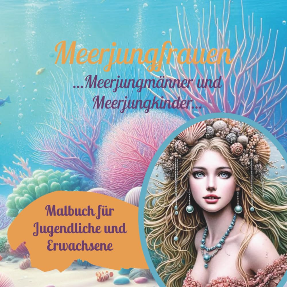 Meerjungfrauen, Meerjungmänner, Meerjungkinder - Malbuch für Jugendliche und Erwachsene: 60 wunderschöne, detailreiche Grayscale/Graustufen Motive, ... kreative Auszeit, Entspannung und Achtsamkeit