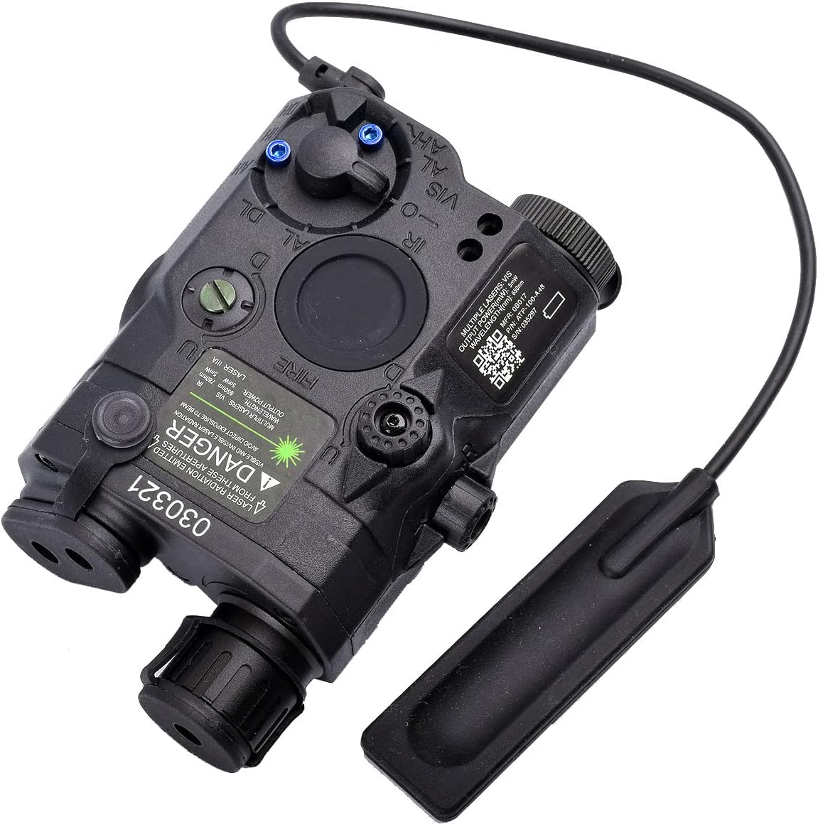 PEQ-15 IR Laser Visible Green Laser White LED Flashlight Black