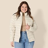 Vista 112 de Yaxa Essentials - Chaqueta acolchada, ligera, de manga larga, resistente al agua y plegable, para mujer (disponible en tallas extragrandes)