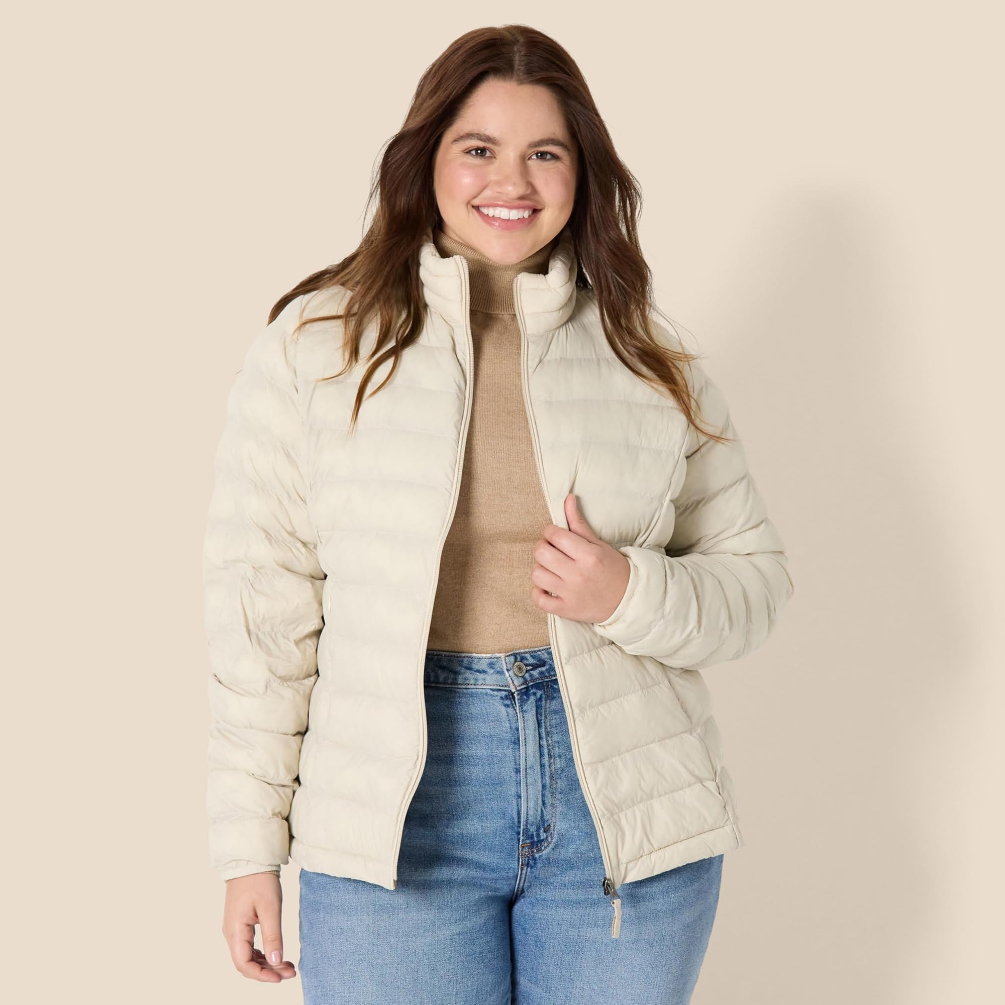 Women's Lightweight long-sleeved, water-resistant, packable puffer jacket (available in plus size