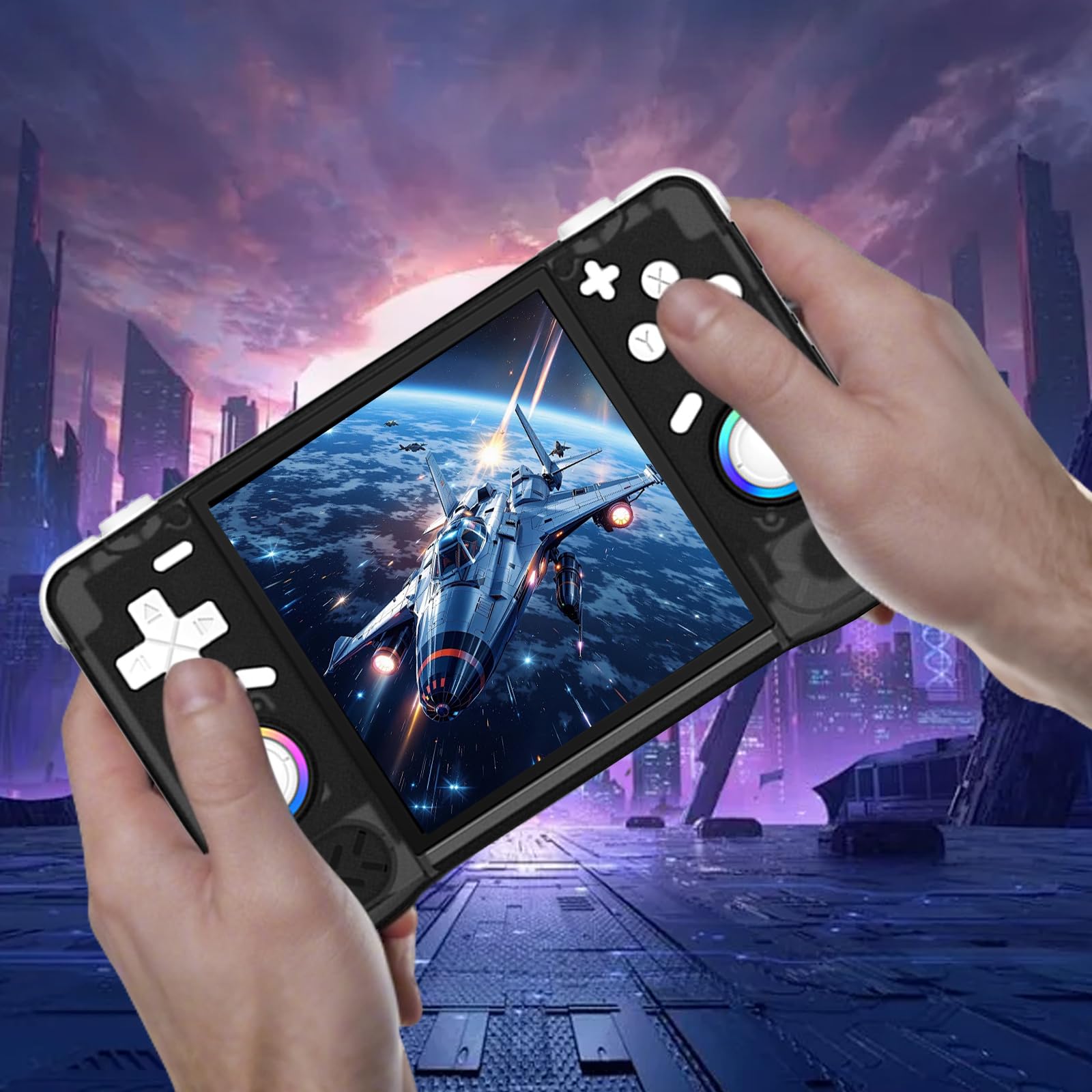 XF40H Handheld Spielkonsole 4Zoll IPS 128GB WLAN & Koop-Modus (Schwarz) | 720x720 IPS, 20+ Emulatoren, 22000+ Spiele, Linux OS, 3,5mm Klinke, ideal für unterwegs