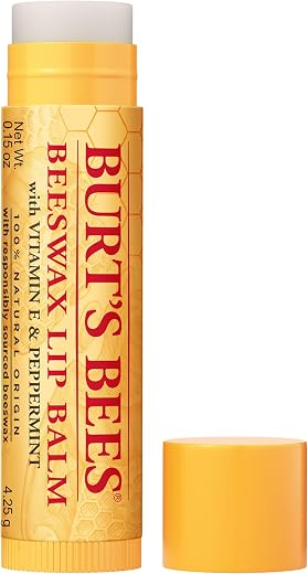 Burt's Bees Lip Balm, Beeswax, 0.15 oz, Transparent