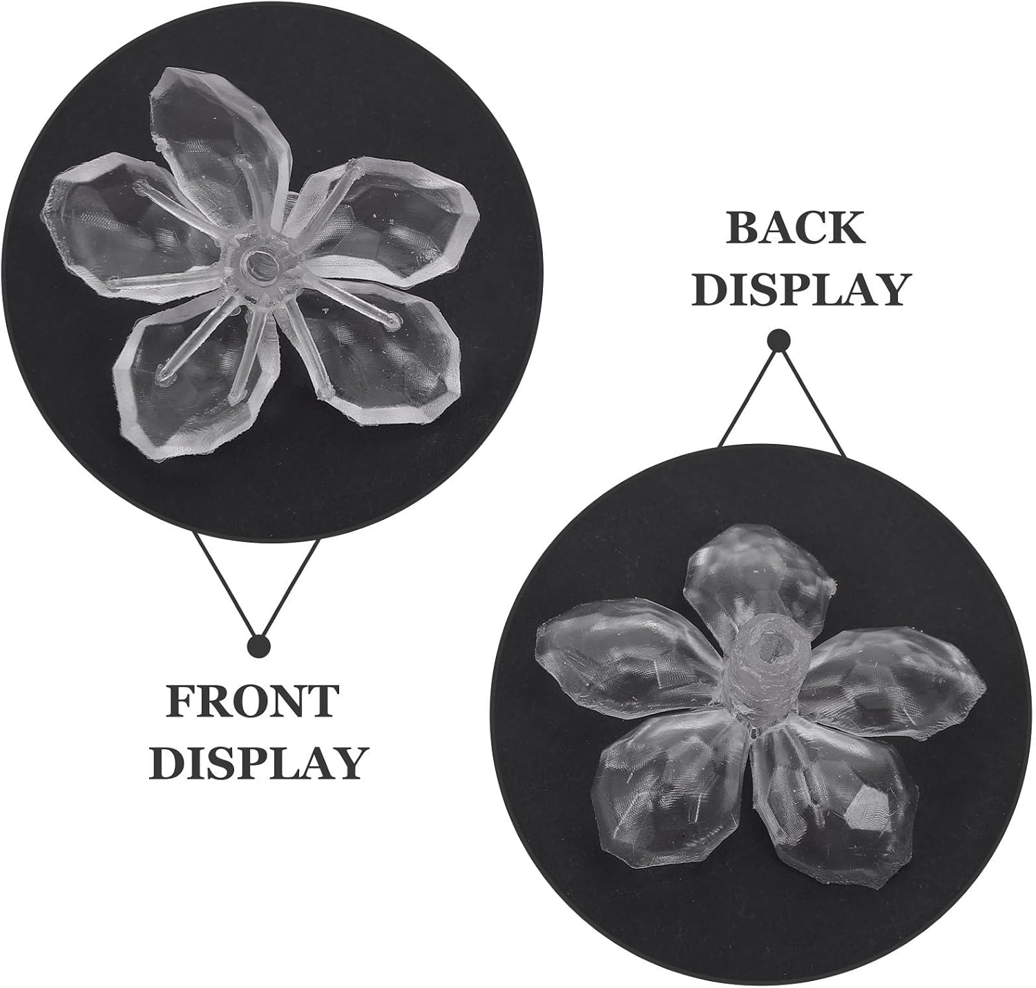 SEWACC 80pcs Cherry Blossom Flower Lamp Bulb Covers Transparent Decorative Lampshades For Led String Lights - Replacement Fixture Shades For Indoor Outdoor Decor