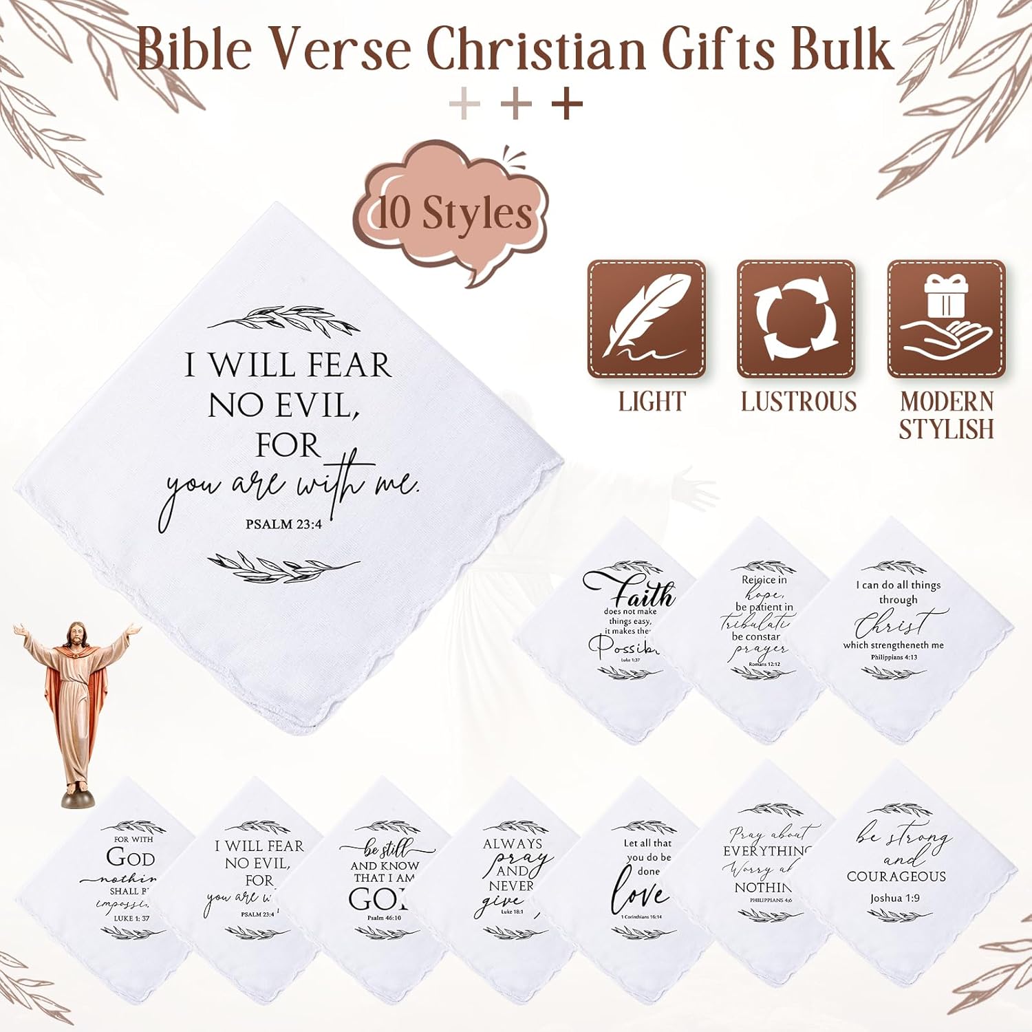 Hahafelt Handkerchiefs for Men Women Mother's Day Christian Bulk Gift Bible Verse Church Religious Gift for Nurse Teacher