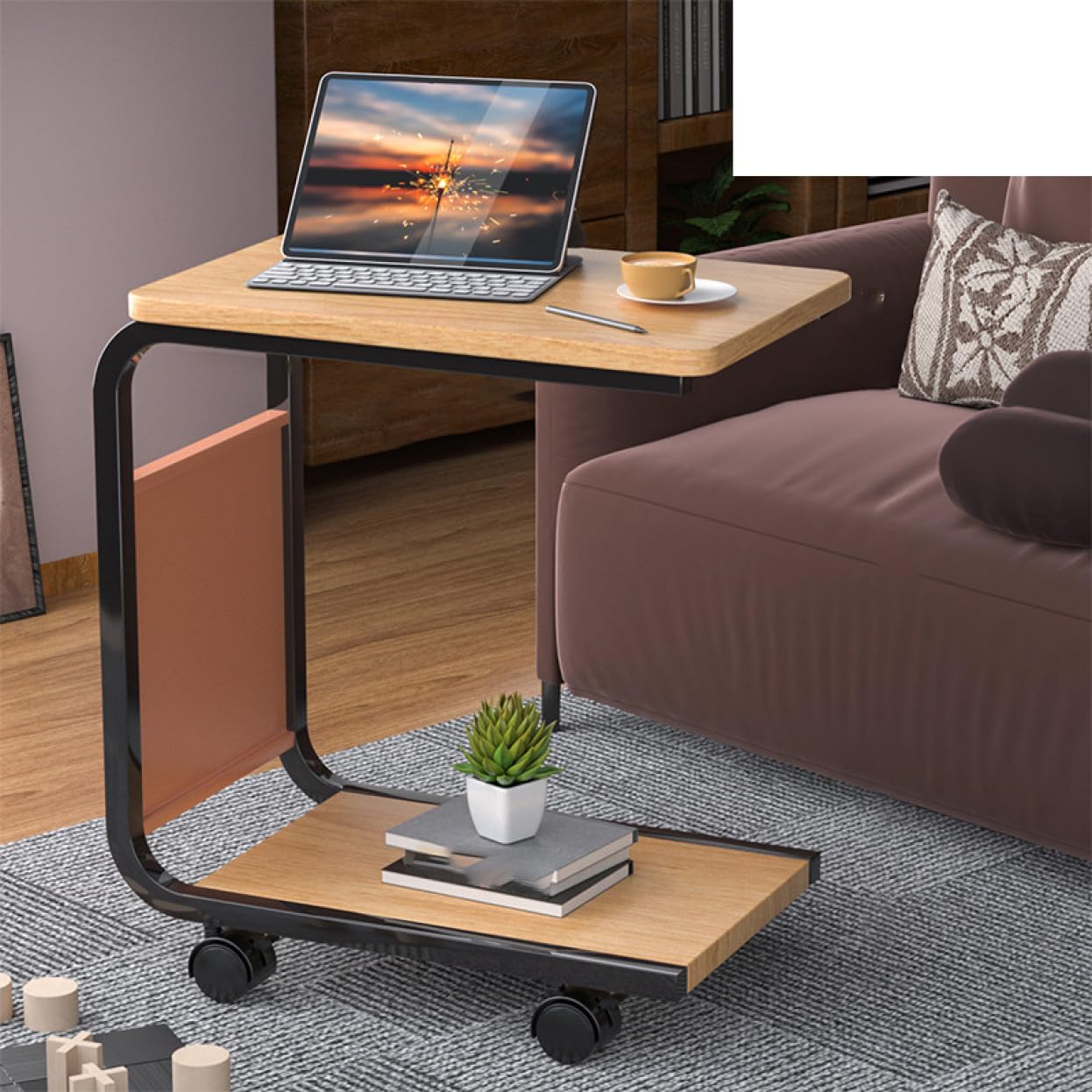 Amazon｜[dhiuebc] サイドテーブル キャスター付き スタイル4 幅45