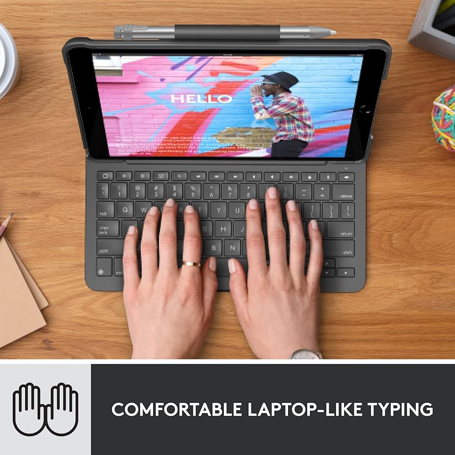 Amazon.com: Logitech Slim Folio Keyboard Case for iPad (7th