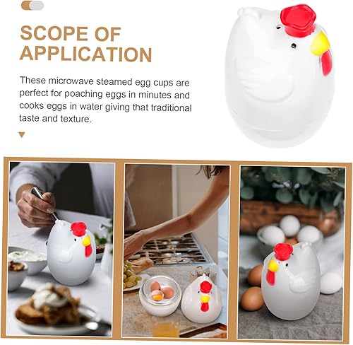 Miniatura 8 de HOMSFOU 4 Pcs Microwave Egg Steamer Microwave Steamer Silicone Mold Egg Boiler Silicone Cooking Utensils Mini Microwave Power Tools Mini Steamer