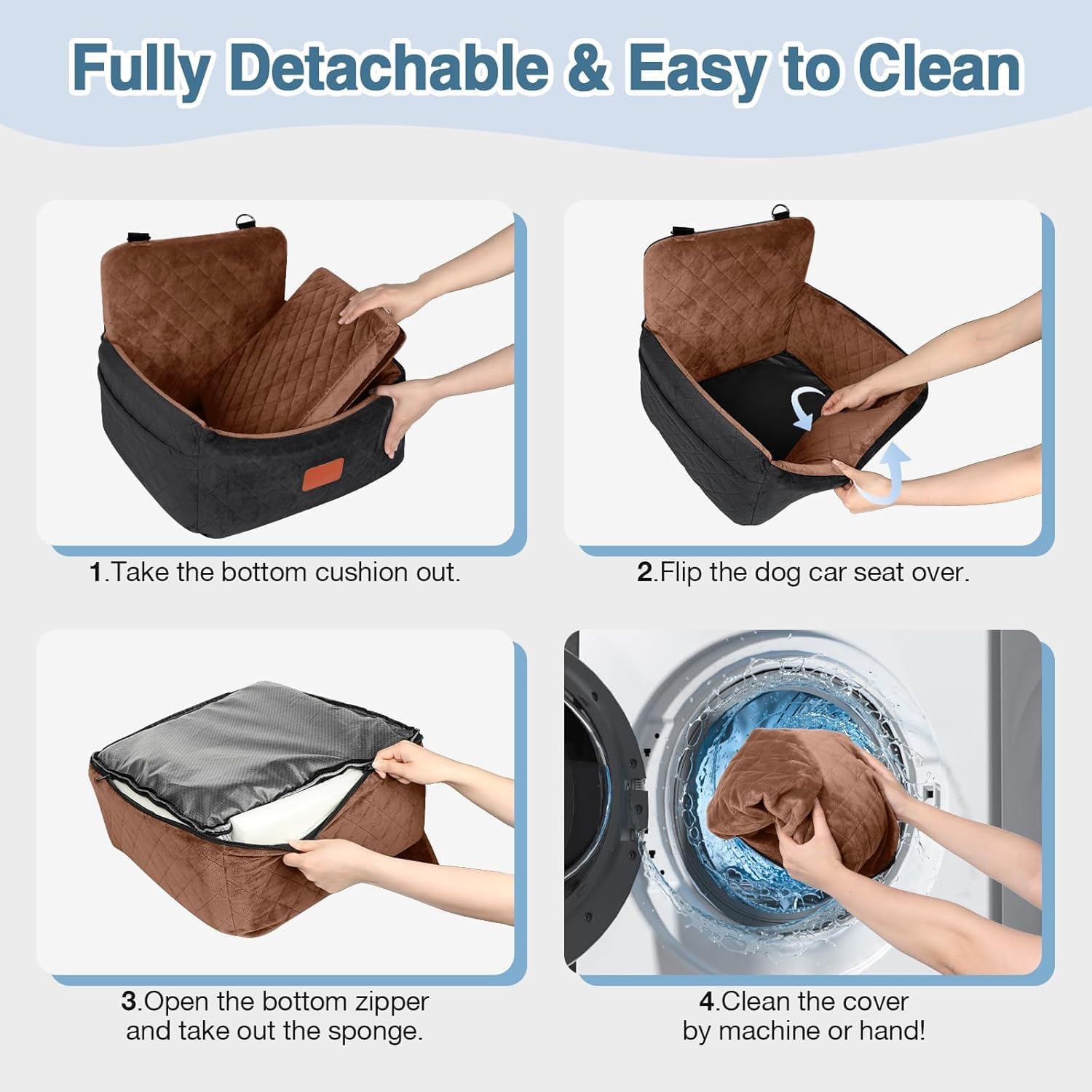 WildVentureX ペットカーシート 小型犬・中型犬対応 車載ベッド兼用 耐久性素材・安全固定・全取り外し洗浄可能 ペットの快