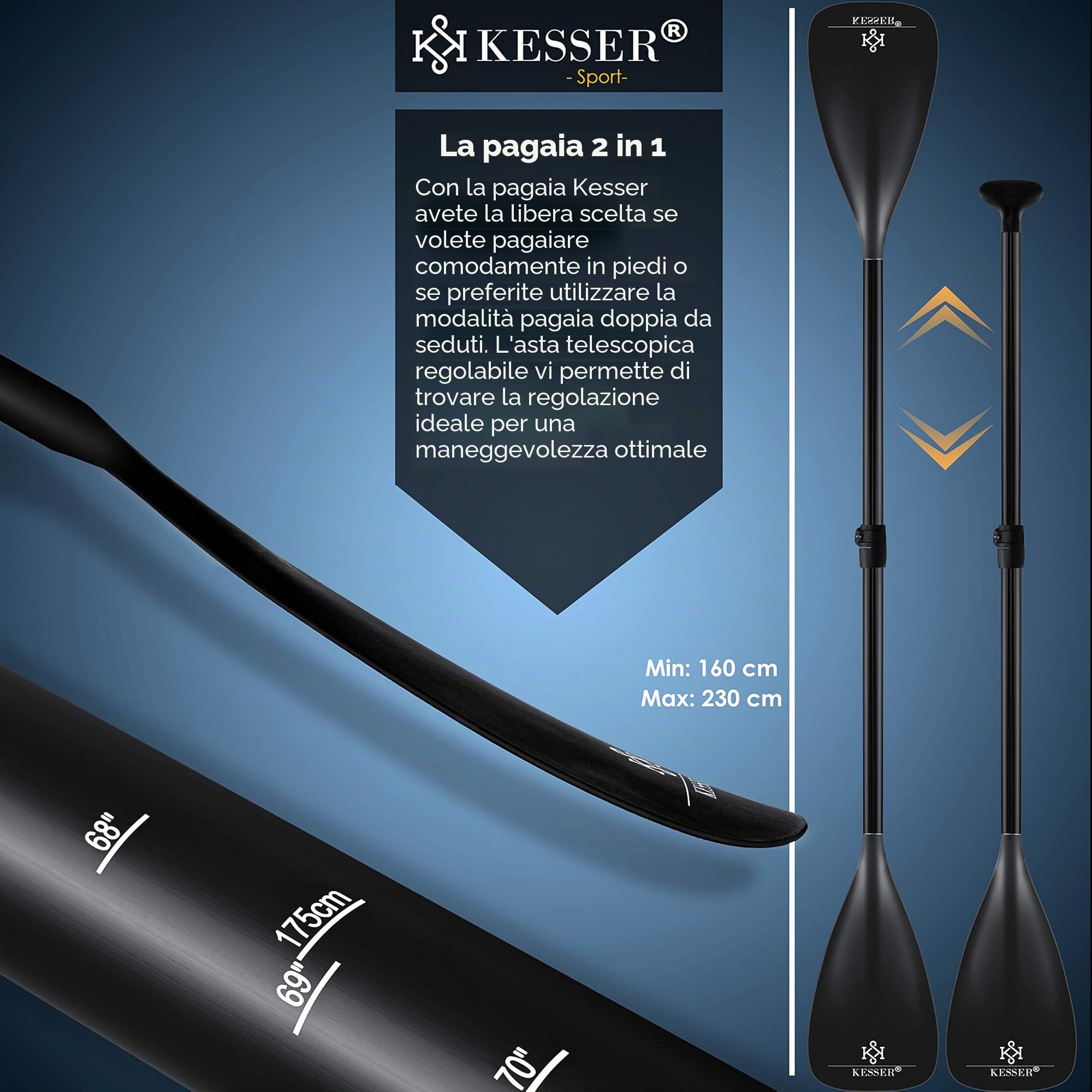 KESSER® Tavola SUP Gonfiabile Set Tavola Stand Up Paddle Tavola da Surf Premium Sport Acquatici | 6 Pollici di Spessore | Accessori Completi | 130 kg