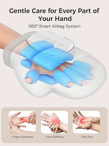 Miniatura 2 de Regalo para padre masajeador de manos con calor y compresión, alivio para artritis, túnel carpiano y tensión muscular, 3 modos de masaje, 5 niveles