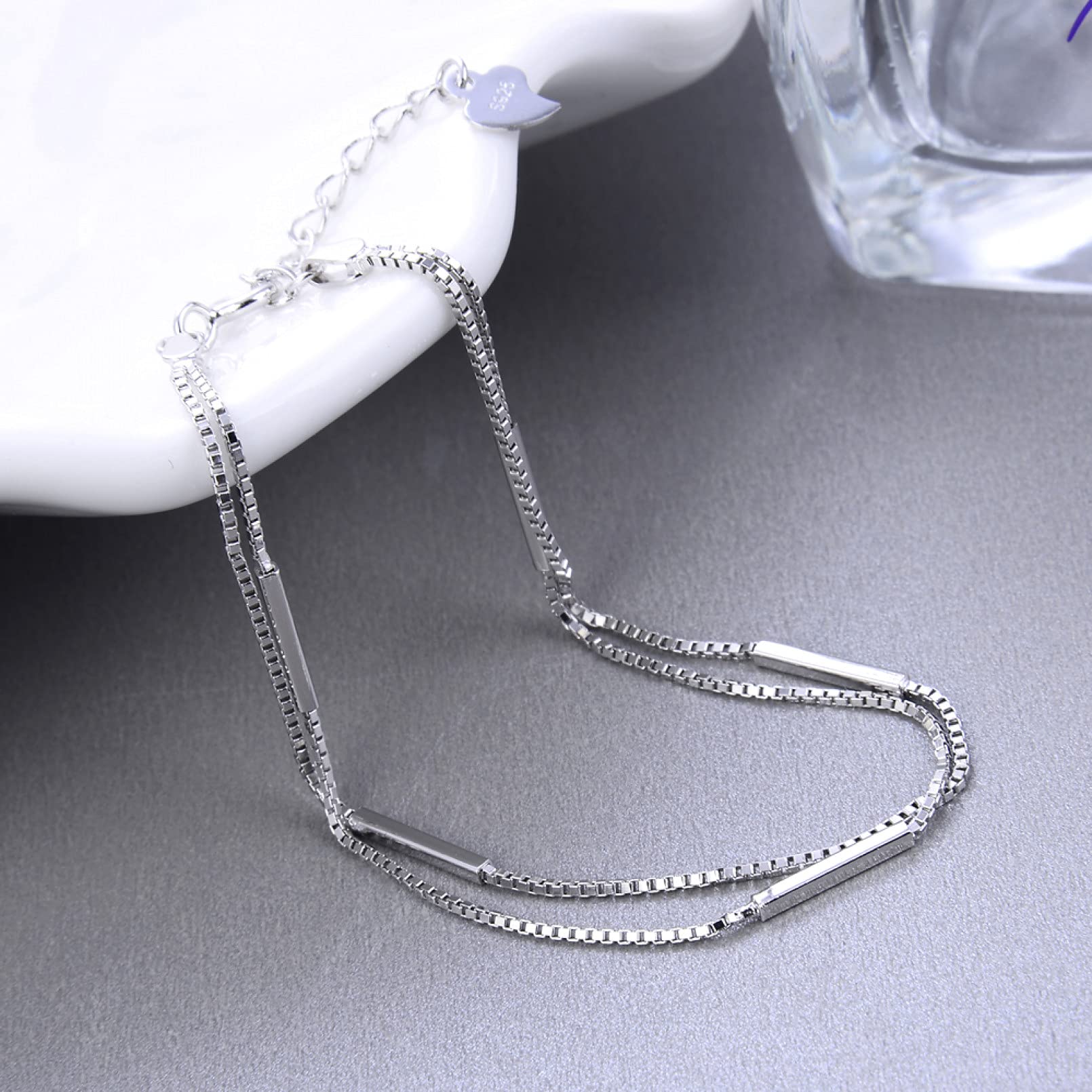 Damenarmband Einfach und Modisch 925 Sterling Silber Armband Schmuck Geschenk